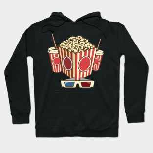 Popcorn Bag,Soda and 3D Glasses Hoodie